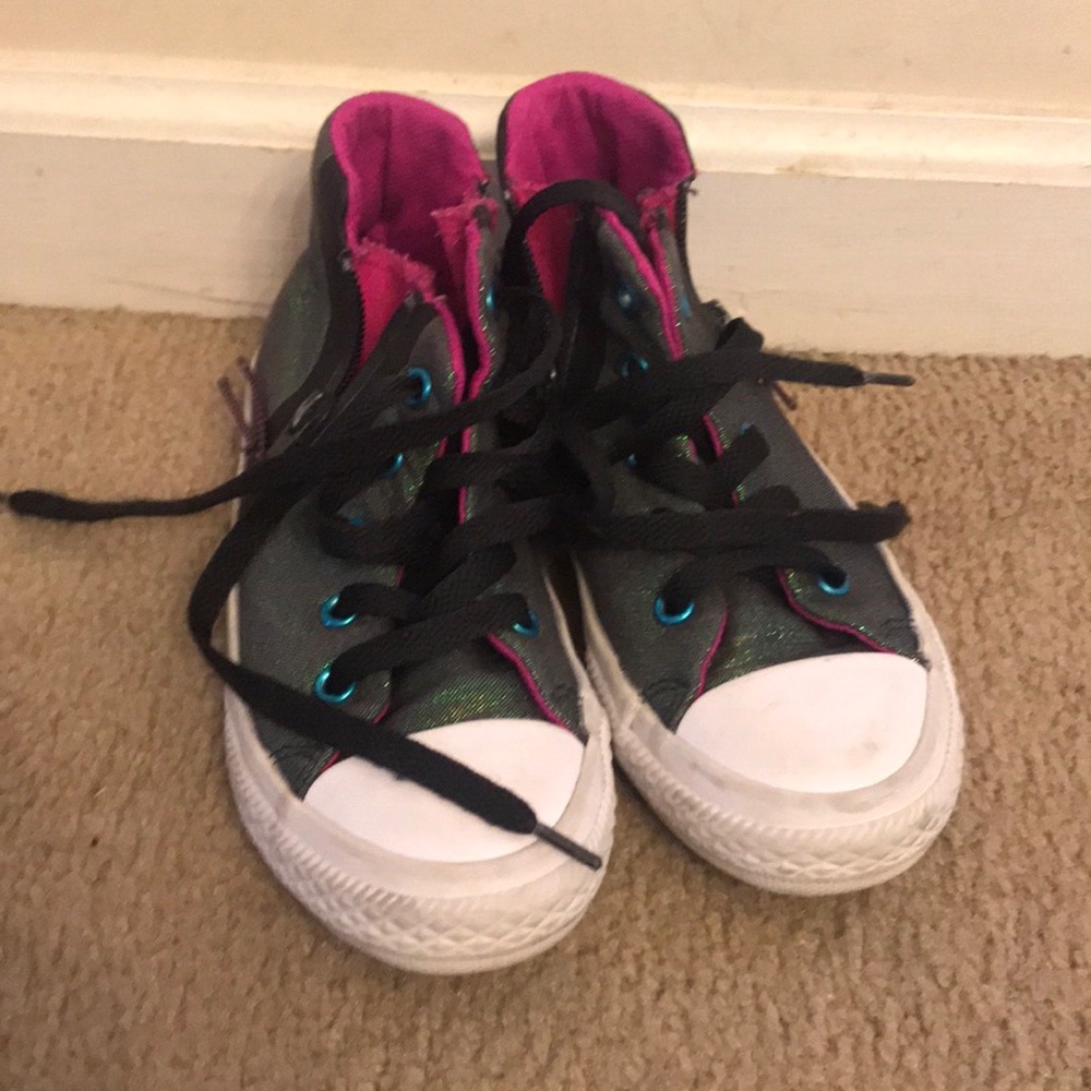 Converse high top multicolor sneakers size 12